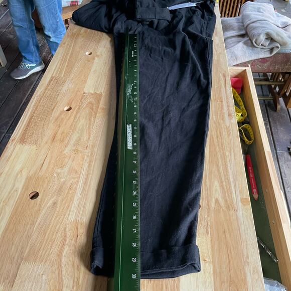 Mason & Belle Pants Bea Black Tapered Leg Linen Beach Belted Sz S Stitch Fix NEW - Picture 10 of 12